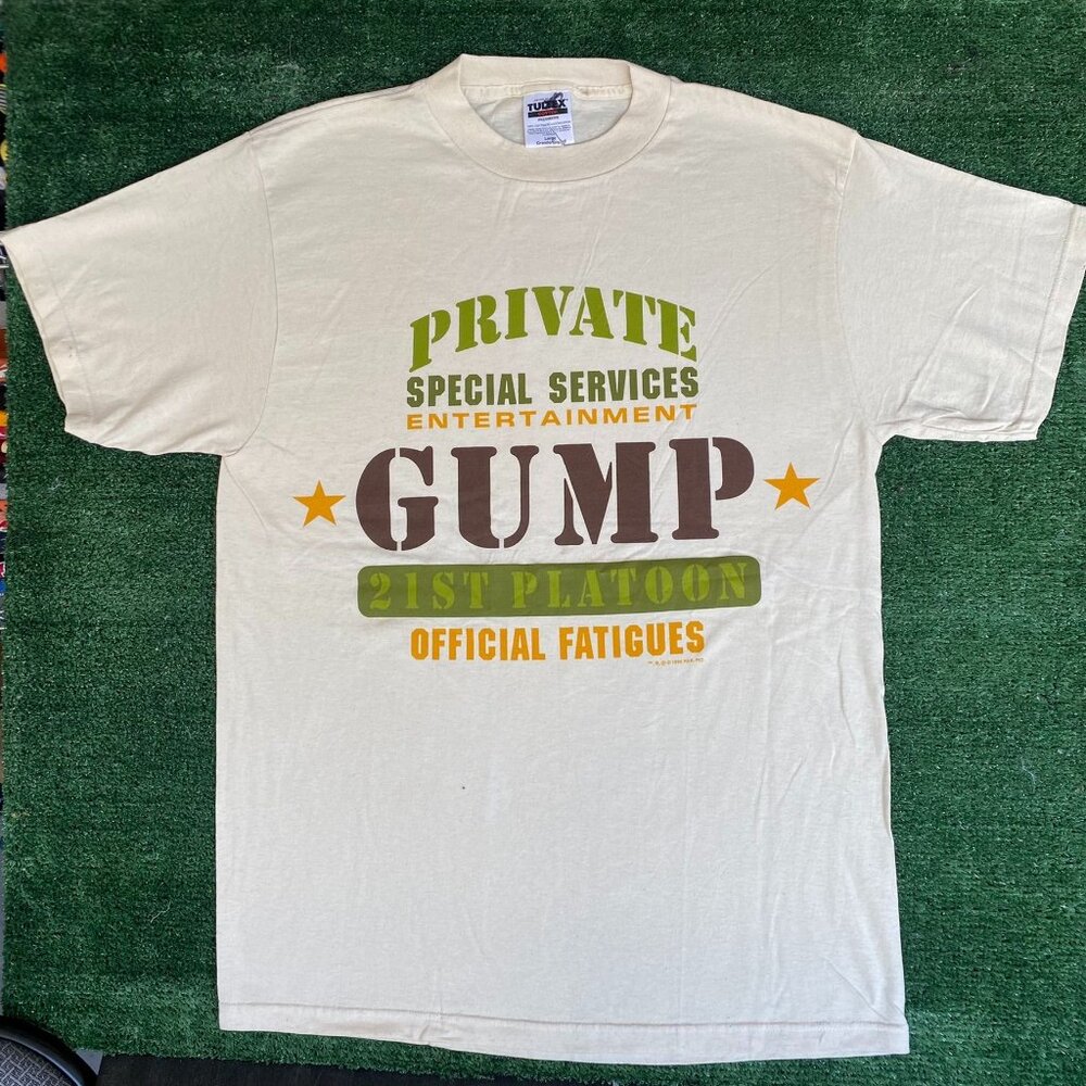 Vintage 90s Forrest Gump Shirt Military Uniform Movie Tee